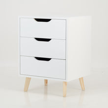 Load image into Gallery viewer, Secaleni Side Table Three Drawer White
