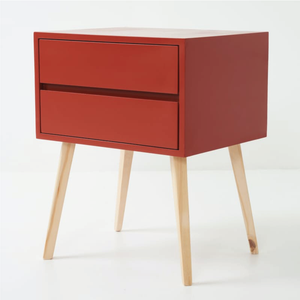Fihlo Two Drawer Side Table - Red Oxide
