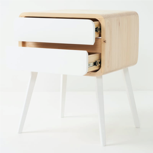 Kuva Pine Two Drawer Hidden Handle Side Table - White